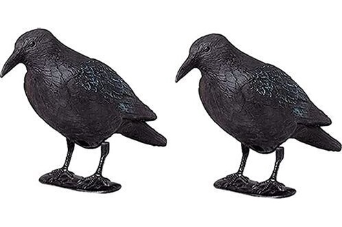 Lot de trois Brema Figurine De Jardin, 3x Corbeau Anti-Pigeon Et De  Décoration, Noir