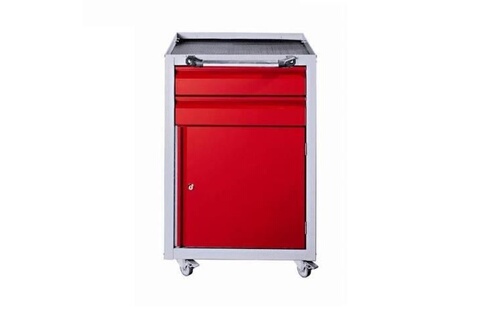 Servante d'atelier mobile 1 porte et 2 tiroirs Couleur : Rouge Kupper