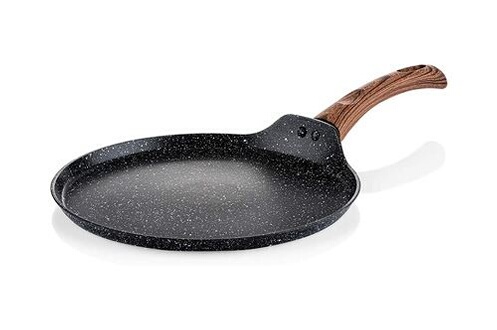 Crêpière Induction 28 cm, spatule et rateau Absolument Maison en noir