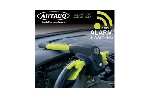 Artago 870 Canne Antivol Voiture 2en1 - Bloque Volant et Alarme