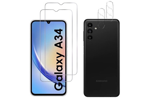 Pack Protection Samsung Galaxy A32 5G Coque Silicone Gel + Film Verre Trempé  - Transparent - Français