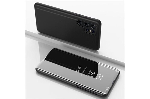 Coque et étui téléphone mobile Htdmobiles Housse pour Samsung Galaxy S23  Ultra 5G - etui coque portefeuille clear view + verre trempe - NOIR 