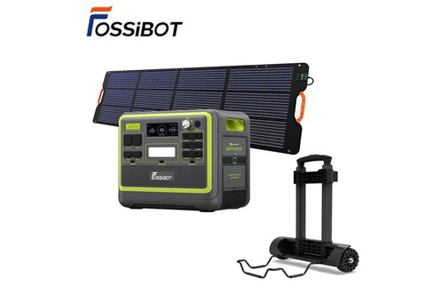 Chargeur et batterie FossiBot Générateur solaire de batterie F2400 de  centrale électrique portable+ Chariot pliable