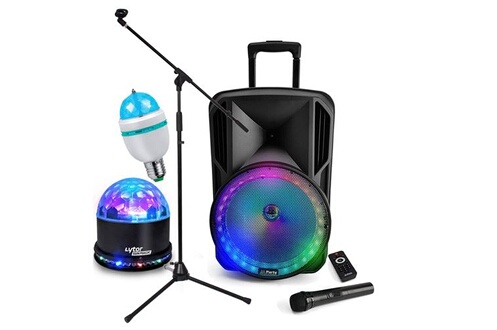 Party Light & Sound - Enceinte Sono 1000w Active Portable et Autonome sur  Batterie + 1 Pied