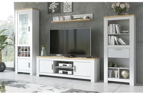 Petit meuble tv gris en chêne PAROS, Meubles TV