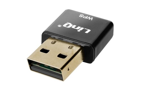 Clé USB WiFi 300Mbps Adaptateur Réseau Bouton WPS Ultra-Compact Noir