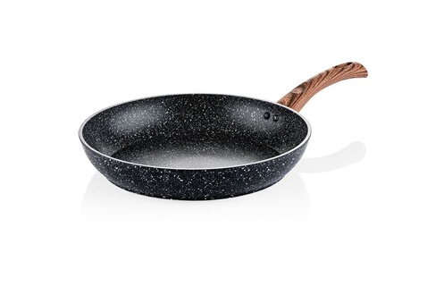 Westinghouse Poêle wok - Poêle wok 30 cm avec revêtement antiadhésif -  Couvercle en verre - Marbre Noir