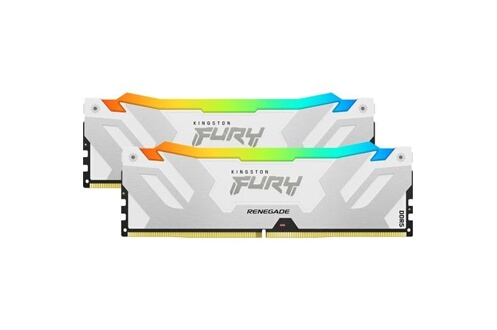 Kingston Fury Renegade White RGB - 2 x 16 Go (32 Go) - DDR5 6000 MHz - CL32  - Mémoire Kingston sur