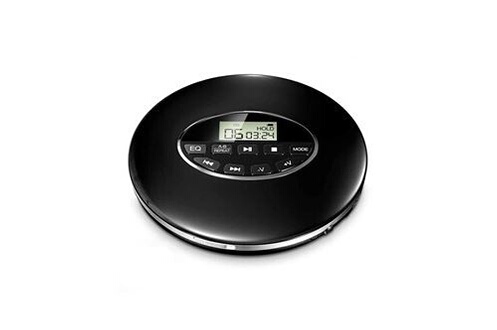 Baladeur CD GENERIQUE Lecteur cd noir portable bluetooth 4. 0 musique hifi  écran lcd rond avec écouteurs prise usb