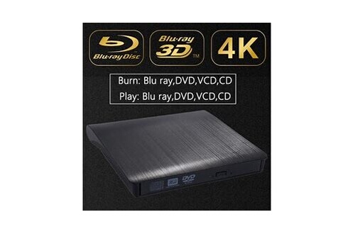 Lecteurs Blu-ray GENERIQUE Lecteur optique externe noir usb 3. 0 bd-rom blu- ray 4k 3d cd/vcd/dvd graveur pour ordinateur de bureau/notebook