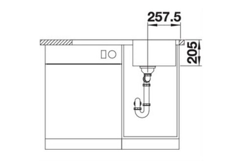 Siphon Ø 40 mm 137158 pour évier avec prise machine à laver Blanco