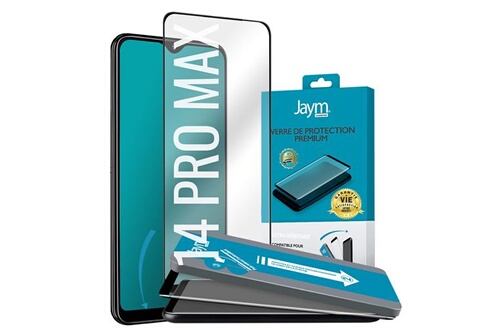 Protection d'écran pour smartphone Jaym - Verre Trempé Premium pour Apple iPhone  14 Pro Max - Incurvé 3D avec Contour Noir - Garanti à Vie - Renforcé 9H  Ultra Résistant - Applicateur sur