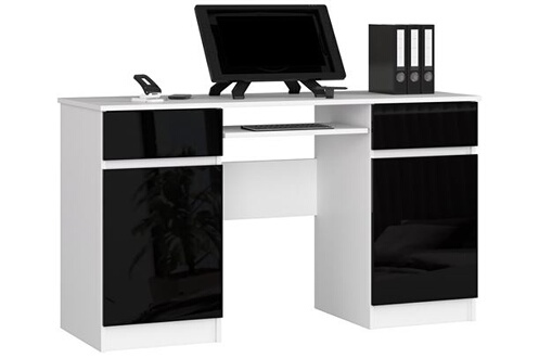 Bureau d'ordinateur de bureau à domicile avec poignée noire