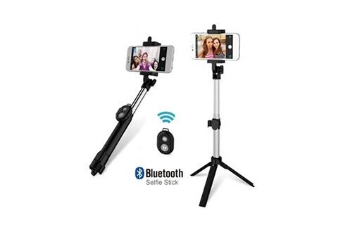 2 en 1 Perche Selfie Trépied Bluetooth avec Télécommande pour
