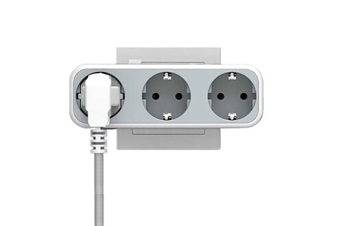TESSAN Multiprise USB Murale,Bloc 3 prises 16A + 2 Ports USB avec  Interrupteur - Grise - Cdiscount Bricolage