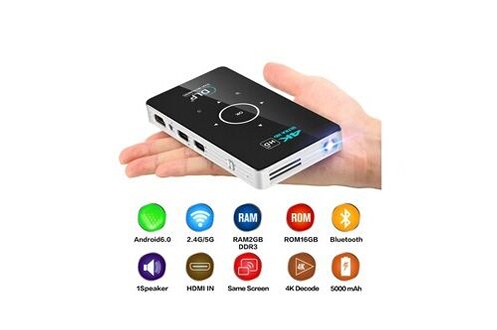 Vidéoprojecteur GENERIQUE Portable smart mini projecteur 4k support 1080p  hdmi uhd carte usb tf pour la maison noir