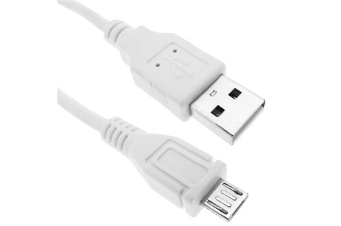 Cables USB BeMatik USB 2.0 A mâle MicroUSB blanc 3m