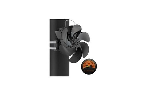 Ventilateur de poêle à tuyau de fumée à 4 lames avec thermomètre