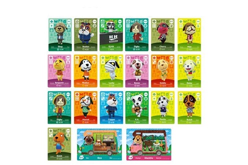 Jeux classiques GENERIQUE Standard Carte pour Amiibo Animal Crossing Frusde  Série Chien Compatible avec Nintendo Switch-21pcs(8.5*5.5cm)