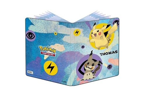 Porte-cartes GENERIQUE Portfolio album pikachu et mimiqui pour 80 cartes  pokemon avec votre prenom