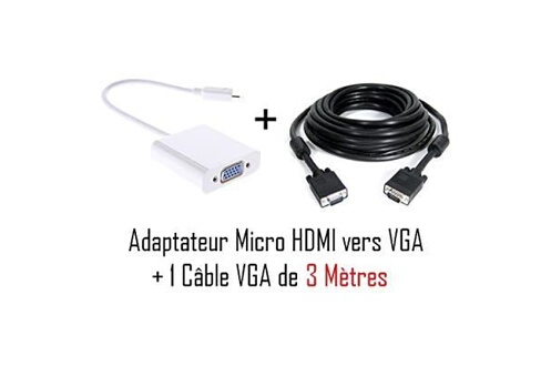 HDMI VGA ADAPTATEUR VIDEO CONVERTISSEUR 1080P HDMI MALE VERS VGA FEMELLE