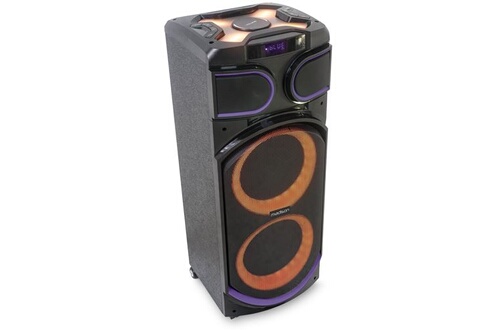 Enceinte connectée Hifi Madison MAD-KEPLER120 - Enceinte Bluetooth Karaoke  2 X 8”/20cm – 1200W Avec TWS, USB, MicroSD & Effets Lumineux