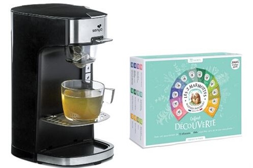 Théière Senya Set Machine à thé, théière électrique noire Tea Time & le  Coffret Découverte comprenant 72 sachets – Les 2 Marmottes