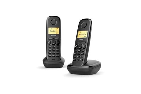 ② Gigaset Siemens Téléphone sans fil AS 405, noir — Téléphones