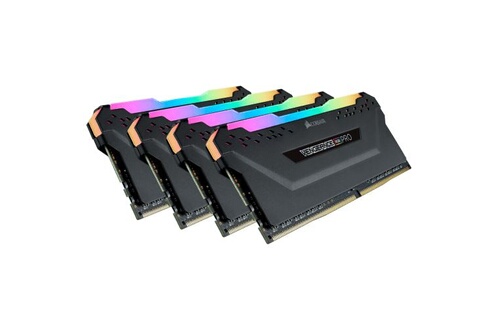 Mémoire RAM Corsair Mémoire RAM Vengeance RGB Pro CMW64GX4M4D3000C16 64Go  (4x16Go) DDR4 3000MHz CL16 Noir