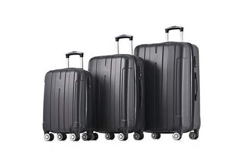 Set de 3 valises GENERIQUE LIBERTÉ Ensemble de 3 valise ML-XL, noir, bagage  à main à coque rigide en matériau ABS, double roue universelle, avec  serrure TSA