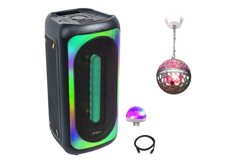 Enceinte connectée Hifi Ibiza Sound Pack - Enceinte Bluetooth Autonome 500W  LED USB SD TWS Ibiza MERCURE50 - Boule Disco LED - Jeu Lumière Astro -  Musique Anniversaire Cadeau