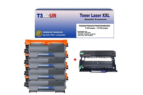 Toner T3AZUR 2 Toners compatibles avec Brother TN2420
