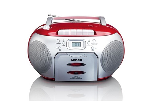 Radio Lenco Radio cassette et CD lecteur SCD-410RD Rouge-Argent