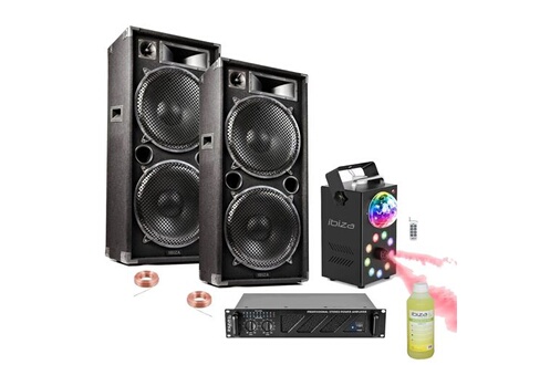 Ibiza Sound STAR210 - Enceinte Sono 1000W PMPO 2x 10''-25cm, Enceintes,  baffle et amplis DJ, Top Prix