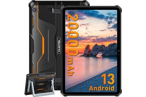 Tablette tactile Oukitel RT6: puissante robuste tablette Android 13 tablette  PC 8Go+256Go 10.1écran 2G/3G/4G 20000mAh(33W charge rapide) A+++ Orange