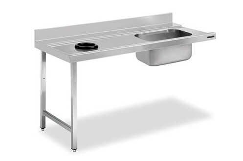 Lave-vaisselle Distform Table de Prélavage Inox avec Trou de Vide-Déchets,  Bac à Droite et sans Étagère - - - Acier inoxydable 1100x750x750x850mm
