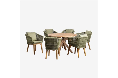 Ensemble de jardin ave une table et 4 chaises en bambou Marilin - SKLUM
