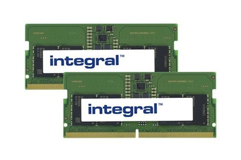 Mémoire RAM GENERIQUE Integral - DDR5 - kit - 16 Go: 2 x 8 Go - SO DIMM 262  broches - 4800 MHz / PC5-38400 - CL40 - 1.1 V - mémoire sans tampon - non  ECC