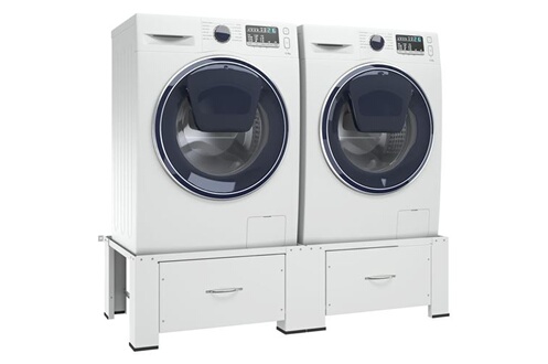 Accessoire pour appareil de lavage vidaXL Socle double pour lave-linge et  sèche-linge avec tiroirs Blanc