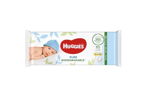 HUGGIES Lingette pure biodégradable 56 lingettes pas cher 