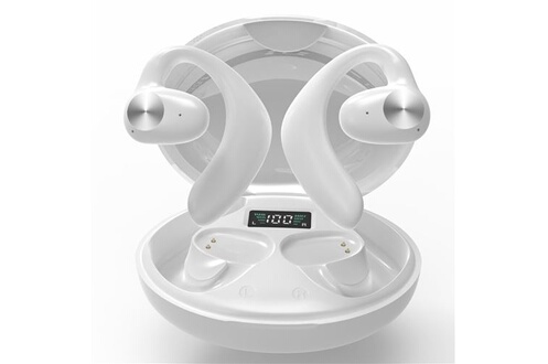 Ecouteurs Kinganda Ecouteurs sans fil Bluetooth YYK-770 Blanc avec double  canal stéréo, boîtier de chargement HiFi immersif, affichage numérique,  basses profondes