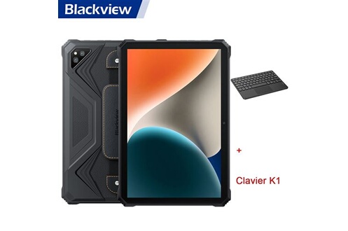 Tablette tactile Blackview Active 6 Tablette Tactile 10.1 pouces Android 13  2.4G+5G 16 Go + 128 Go/SD 1 To 13000mAh Dual SIM Noir Avec Clavier K1