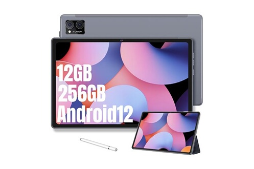Tablette tactile Vanwin Tablette WiFi 10 Pouces Android 12, 12 Go RAM + 256  Go ROM, 1 To Extensible, Octa-Core, Tablette Tactile avec WiFi 6, 7000mAh  Gris