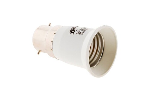 Douille d'ampoule Zenitech - Adaptateur de douille pour ampoules - fiche  mâle B22 vers fiche femelle E27 - Blanc