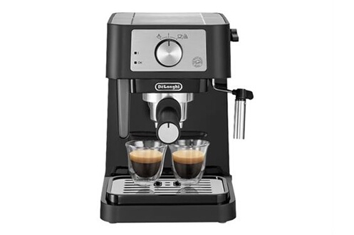 Combiné expresso cafetière Delonghi De'Longhi Stilosa EC260.BK -  Machine à café avec buse vapeur "Cappuccino" - 15 bar - noir/inox
