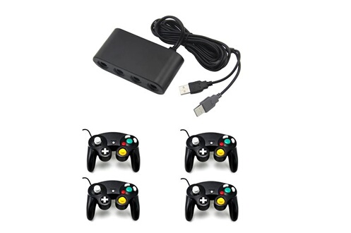 Adaptateur 4 Manettes Game Cube sur SWITCH et Wii U - Freaks and Geeks
