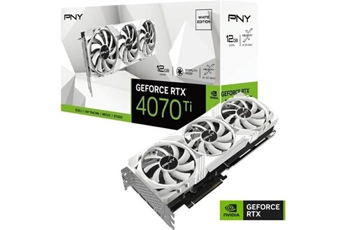 Carte graphique Pny GeForce RTX 4070 Ti 12GB Verto LED Triple Fan - White  Edition - carte graphique - GeForce RTX 4070 Ti - 12 Go GDDR6X - PCIe 4.0  x16 - HDMI, 3 x