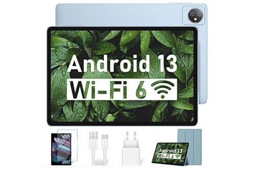 Android 13 Tablette Tactile 10 Pouces, Octa-Core 2.0Ghz 6 Go Ram