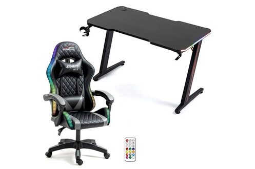 Bureau gamer Amstrad Pack Bureau DESK120Z-LED & fauteuil gamer