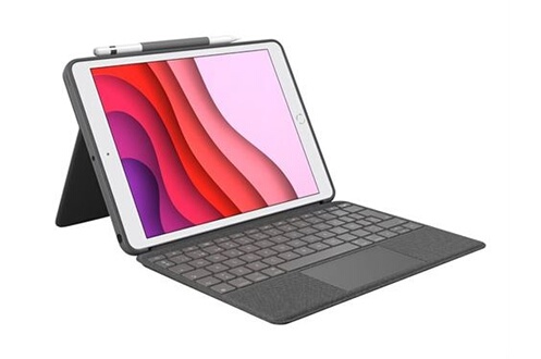 Clavier Logitech Combo Touch - Clavier et étui - avec trackpad -  rétroéclairé - Apple Smart connector - QWERTZ - Allemand - gris oxford -  pour Apple 10.9-inch iPad